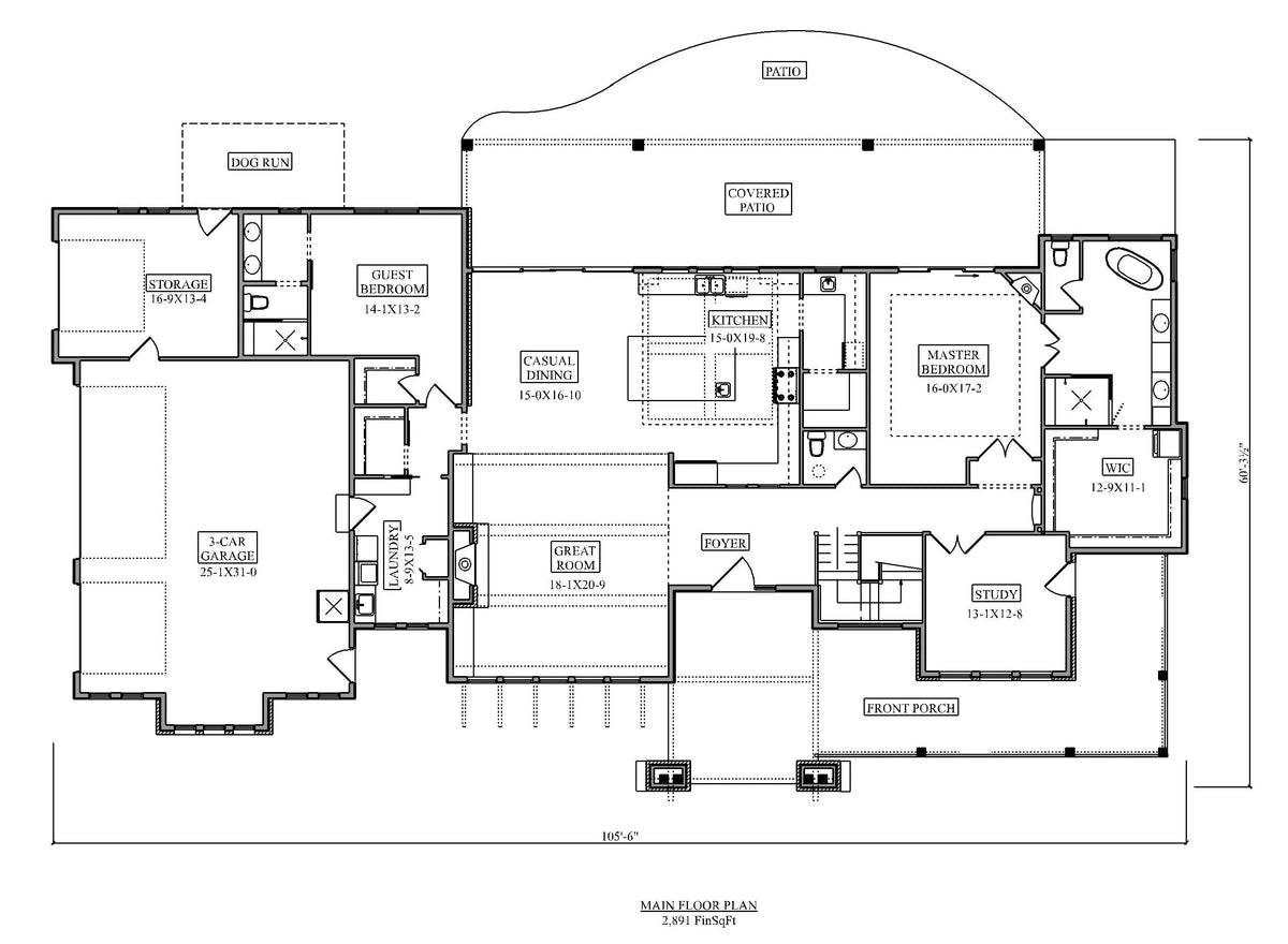 Wills Point House Plan - Archival Designs House Plans, floor plan