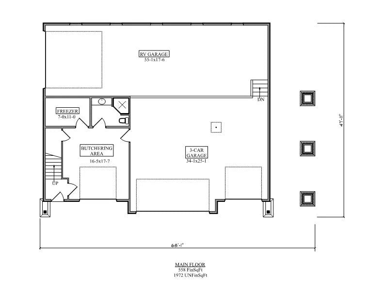 Hunters Haven Garage Apartment Plan - Archival Designs House Plans, floor plan