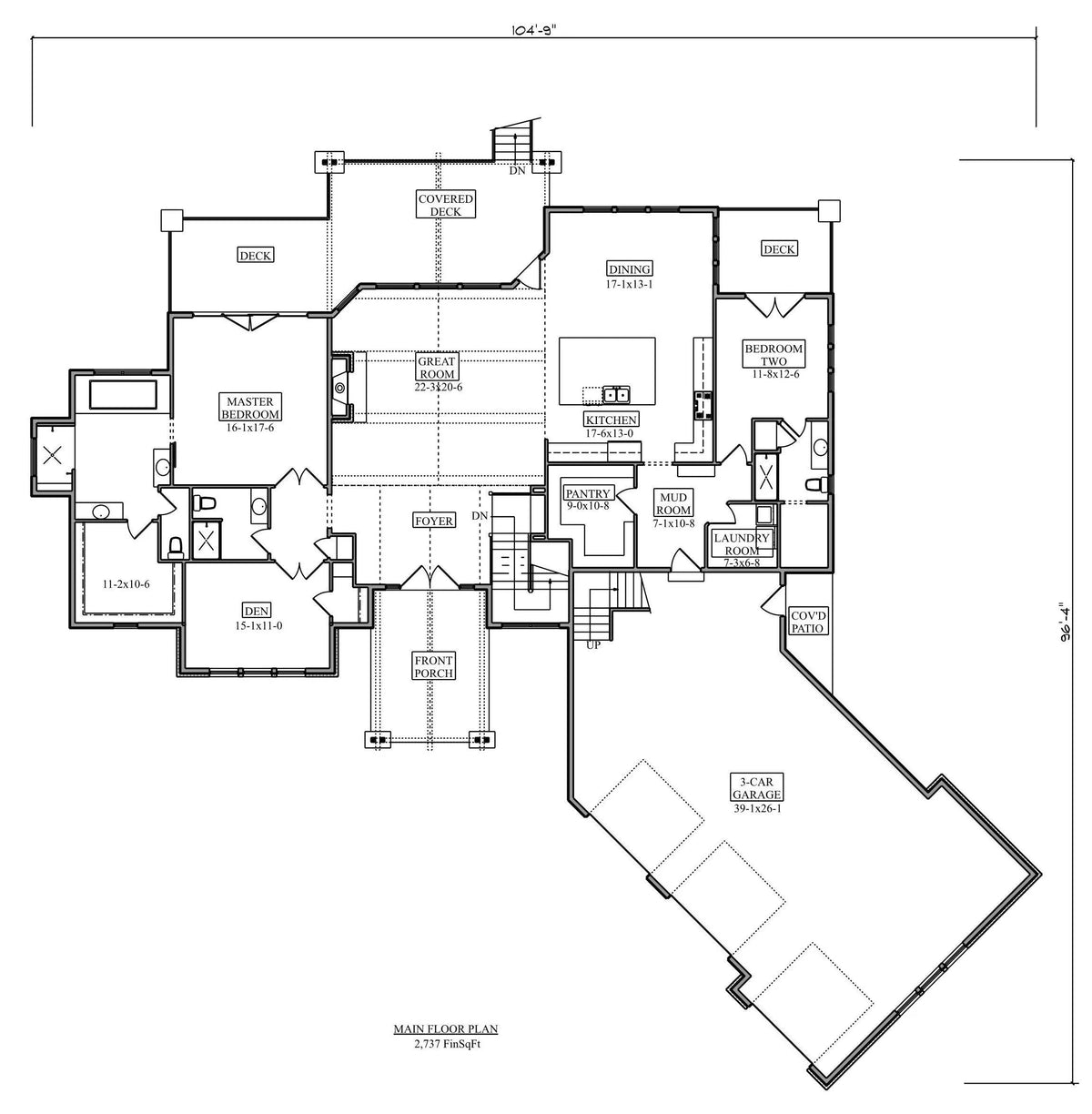 Bonnet Ridge House Plan - Archival Designs House Plans, floor plan