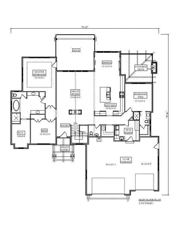 Cedar Key House Plan - Archival Designs House Plans, floor plan