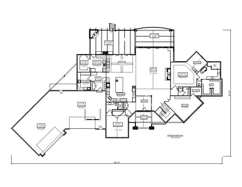 Southmoore Park House Plan - Archival Designs House Plans, floor plan