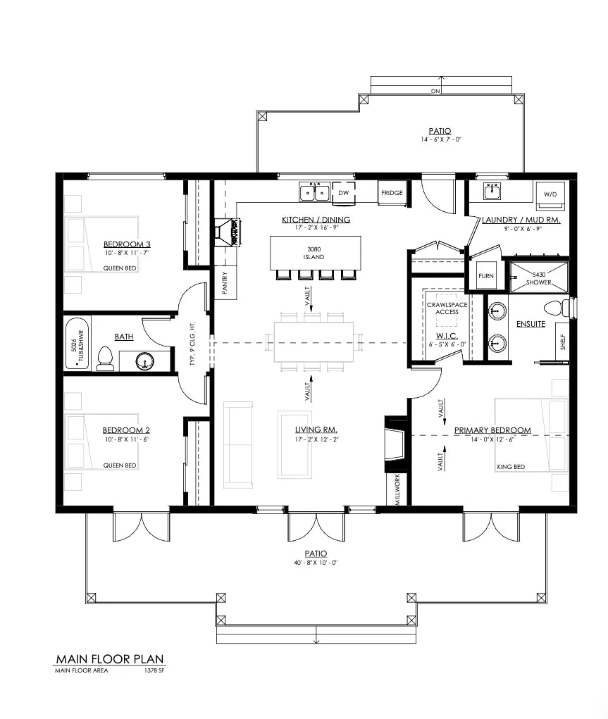 Cottonwood House Plan - Archival Designs House Plans, floor plan