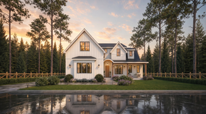 A8250-A Mulberry House Plan 3 Beds, 3.5 Baths, Modern Farmhouse Plan  Front Exterior Main