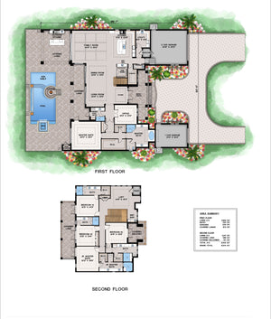 P7383-A Mangrove House Floor Plan 5 Beds 5.5 Baths