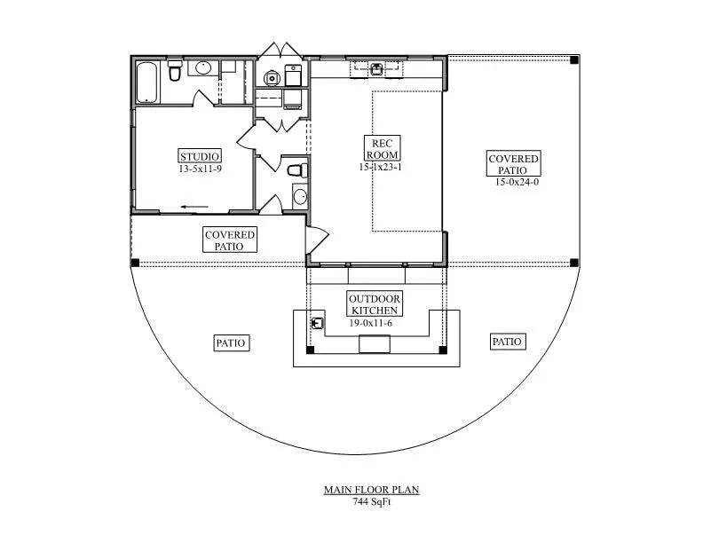 Bar Hop Pool House Plan - Archival Designs House Plans