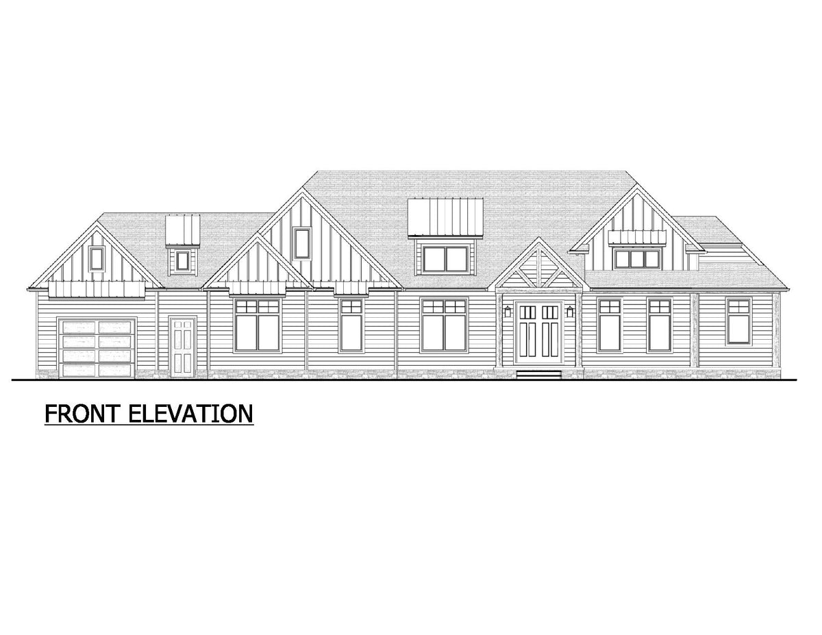 AJ8342-A Modern Farmhouse, 2 to 3 Bedrooms, 3.5 Bathrooms | Plan 1071 House Plan Front Elevation