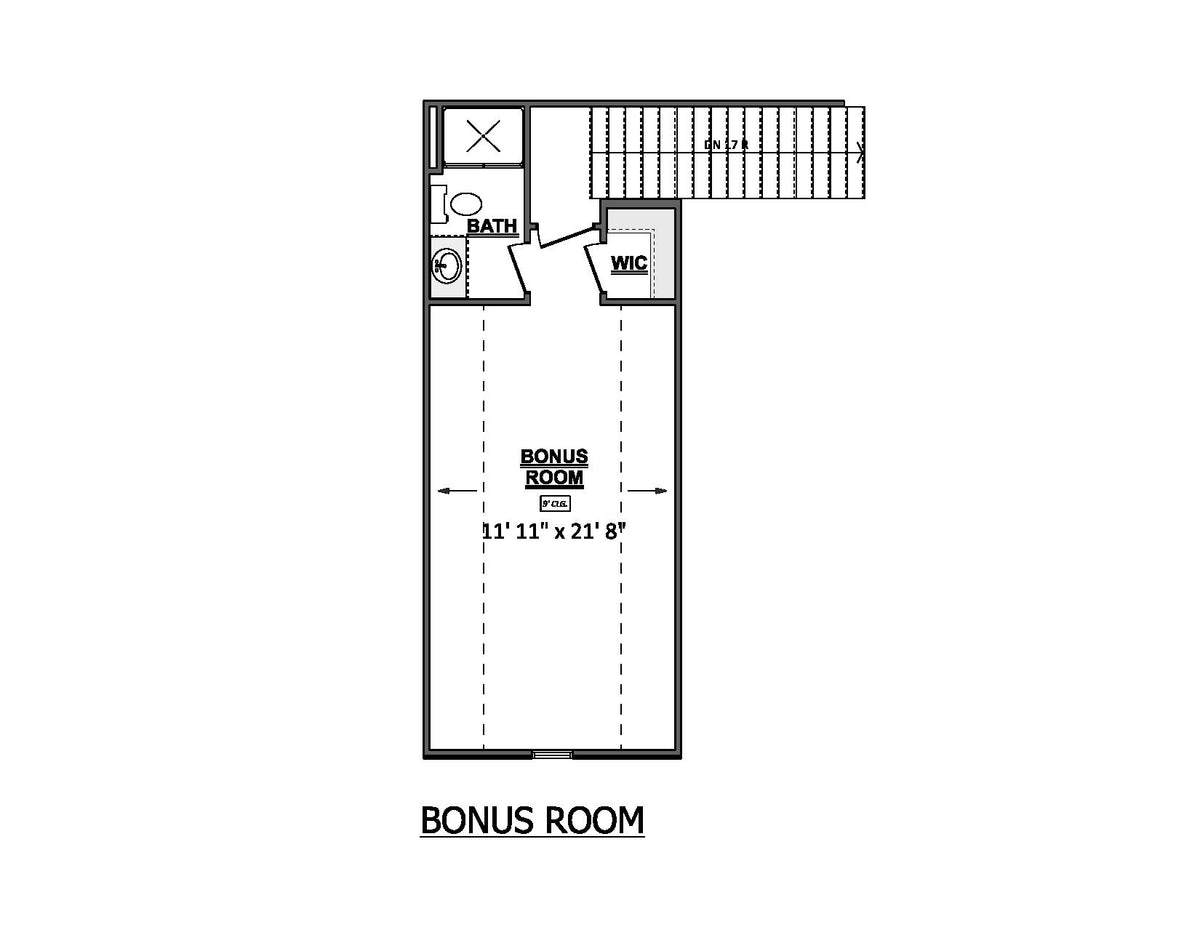 AJ8342-A Modern Farmhouse Bonus Room Floor Plan, 2 to 3 Bedrooms, 3.5 Bathrooms | Plan 1071 House Plan 