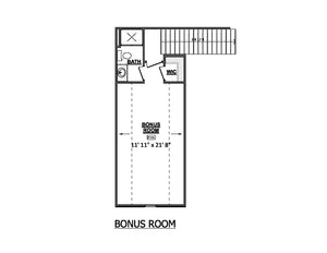 AJ8342-A Modern Farmhouse Bonus Room Floor Plan, 2 to 3 Bedrooms, 3.5 Bathrooms | Plan 1071 House Plan 