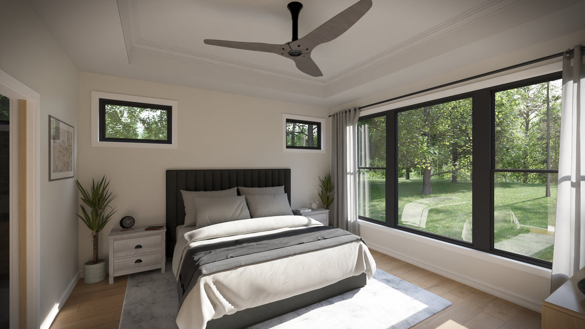AJ7697-A Modern Farmhouse Master Bedroom, 3 Bedrooms, 2.5 Bathrooms | Plan 1040 
