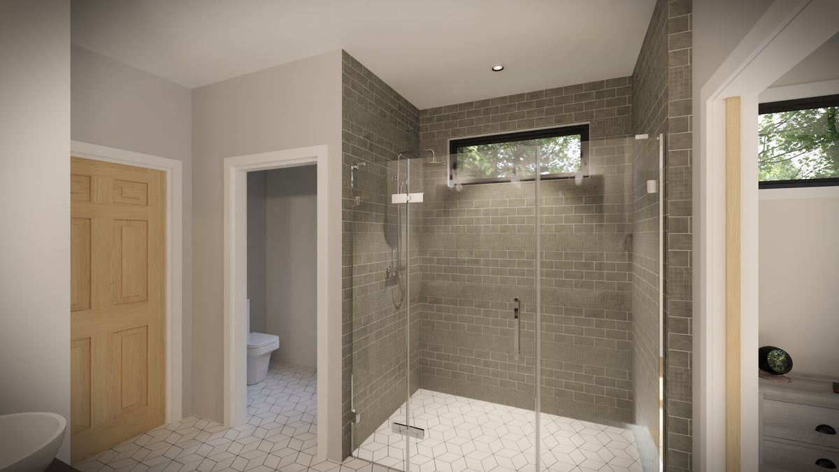 AJ7697-A Modern Farmhouse Master Bathroom, 3 Bedrooms, 2.5 Bathrooms | Plan 1040 