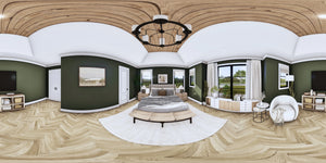 A7571-A Modern House Master Bedroom Panorama, 3 Bedrooms, 3.5 Bathrooms | Sweet Clover House