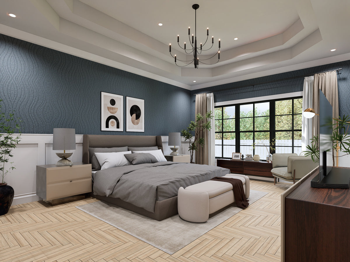 A7687-A Transitional House Master Bedroom, 3 Bedrooms, 3.5 Bathrooms | Whitemoore B House Plan 