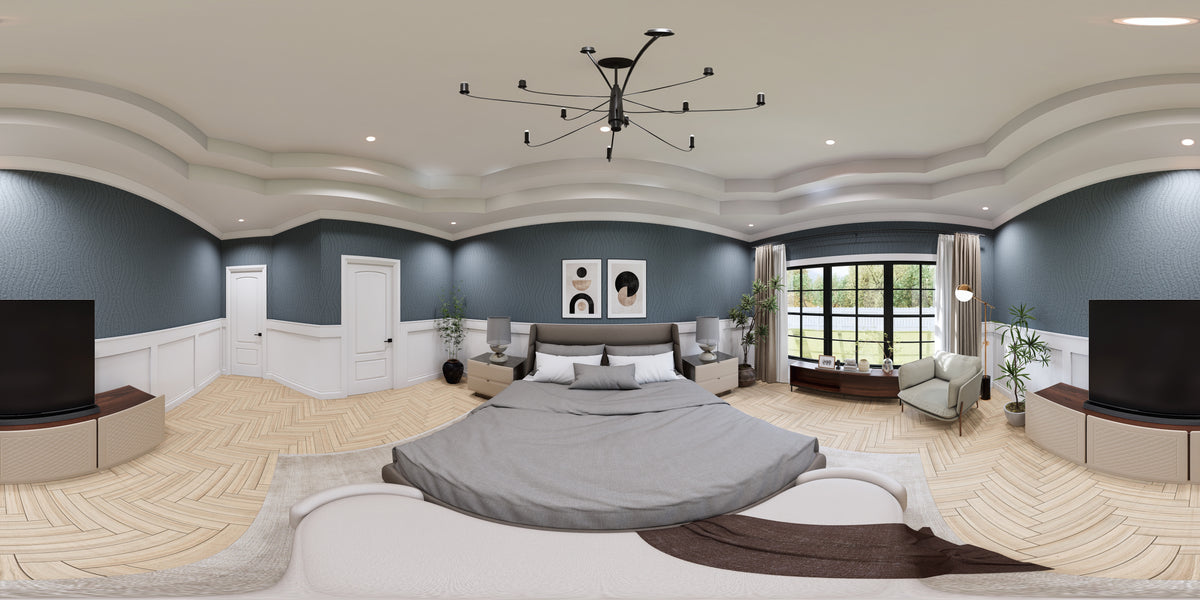 A7687-A Transitional House Master Bedroom Panorama, 3 Bedrooms, 3.5 Bathrooms | Whitemoore B House Plan 