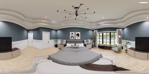 A7687-A Transitional House Master Bedroom Panorama, 3 Bedrooms, 3.5 Bathrooms | Whitemoore B House Plan 
