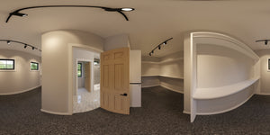 AJ7697-A Modern Farmhouse Walk-in Closet Panorama, 3 Bedrooms, 2.5 Bathrooms | Plan 1040 
