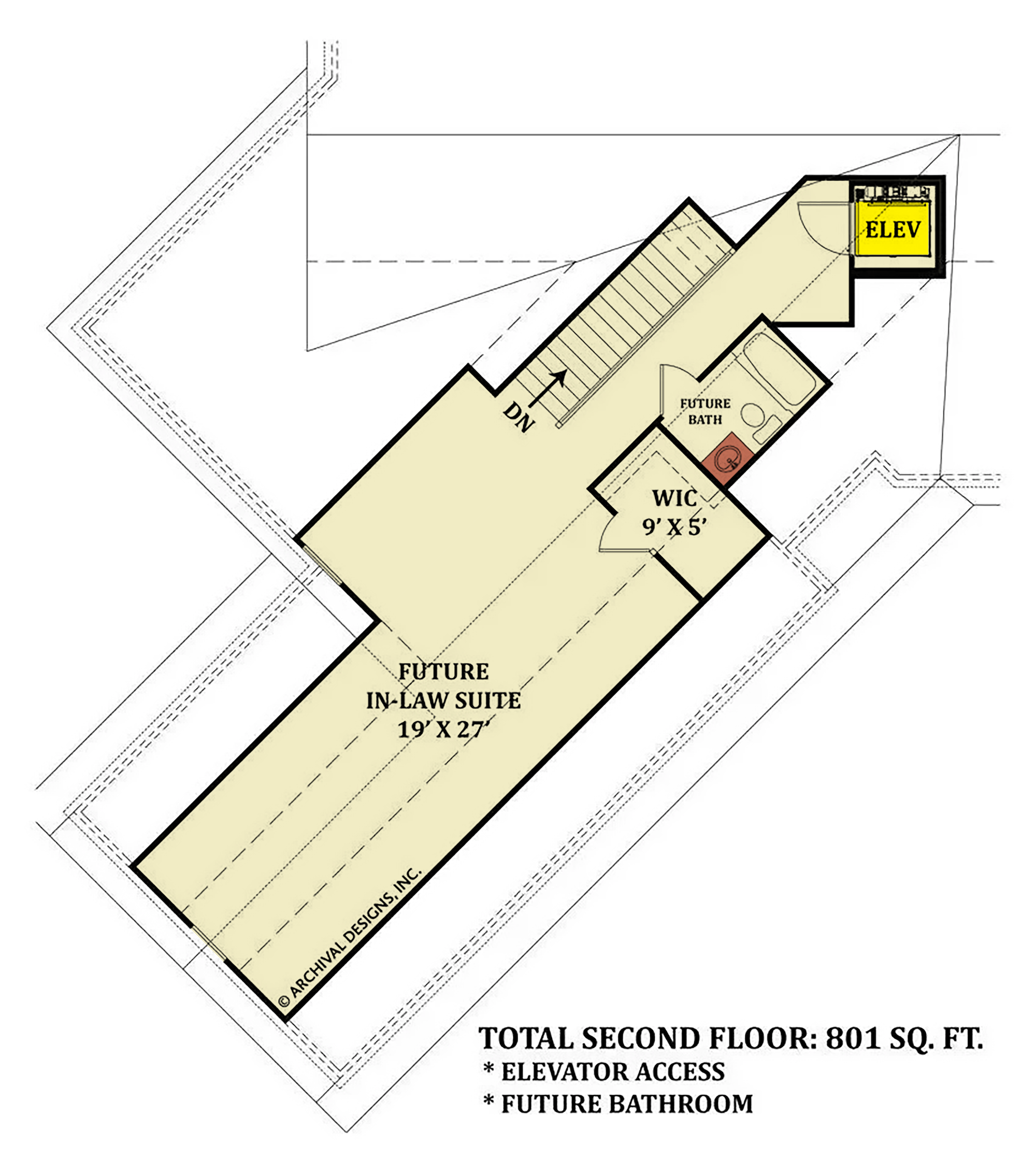 A285-A Rustic Cottage Style 3 Bedrooms, 2 Bathrooms, Second Floor Plan