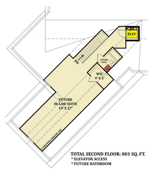 A285-A Rustic Cottage Style 3 Bedrooms, 2 Bathrooms, Second Floor Plan