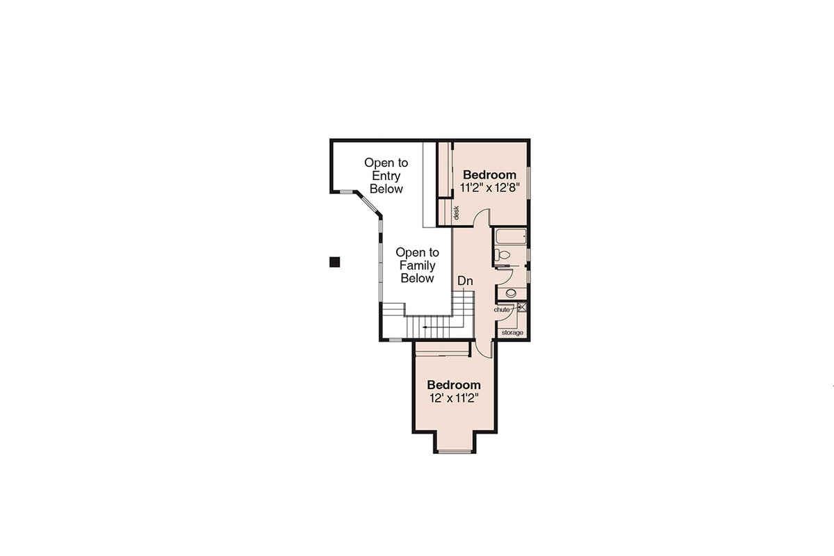 AM7242-A Coronado House Second Floor Plan  4 Bedrooms, 3.5 Baths