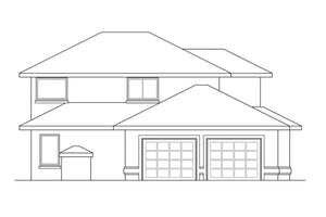 AM8272-A Southwestern House, 4 Bedrooms, 3 Bathrooms | Augusta House Plan Left Elevation