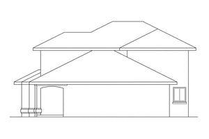 AM8272-A Southwestern House, 4 Bedrooms, 3 Bathrooms | Augusta House Plan Right Elevation