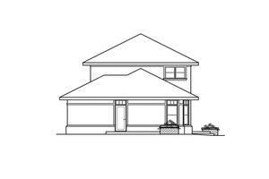 AM8105-A Southwestern House, 4 Bedrooms, 4 Bathrooms | Estefan House Plan Right Elevation