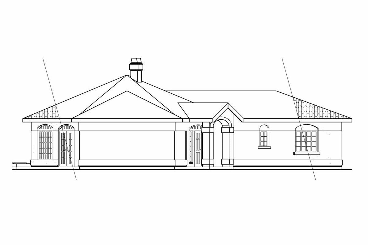 AM7653-A Southwestern House Left Elevation, 2 Bedrooms, 2.5 Bathrooms | San Pedro House Plan 