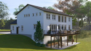 AO8492-A Modern Craftsman House, 5 Bedrooms, 3.5 Bathrooms | Mijas House Plan Exterior-3