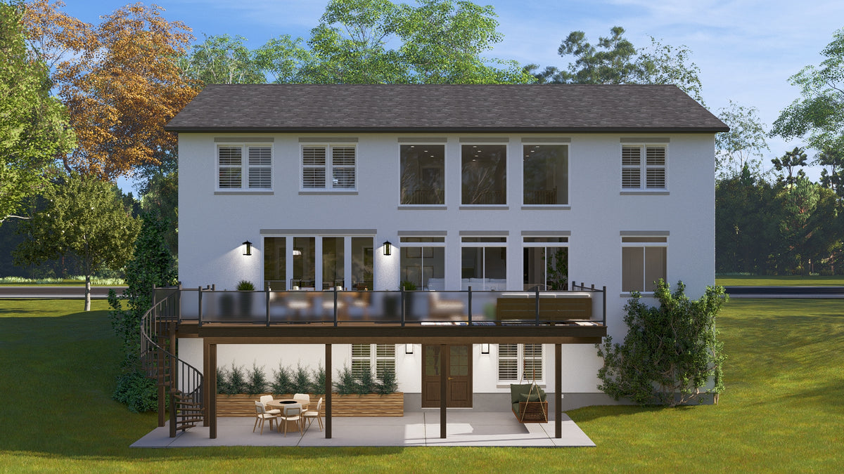 AO8492-A Modern Craftsman House, 5 Bedrooms, 3.5 Bathrooms | Mijas House Plan Exterior-4