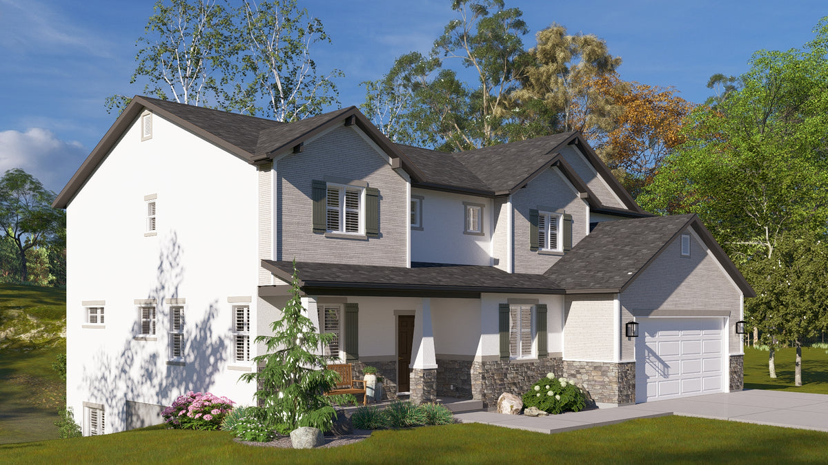 AO8492-A Modern Craftsman House, 5 Bedrooms, 3.5 Bathrooms | Mijas House Plan Exterior-6