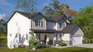 AO8492-A Modern Craftsman House, 5 Bedrooms, 3.5 Bathrooms | Mijas House Plan Exterior-6