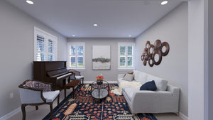 AO8492-A Modern Craftsman House, 5 Bedrooms, 3.5 Bathrooms | Mijas House Plan Living Room