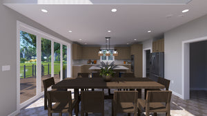 AO8492-A Modern Craftsman House, 5 Bedrooms, 3.5 Bathrooms | Mijas House Plan Dining
