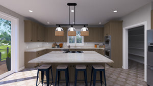AO8492-A Modern Craftsman House, 5 Bedrooms, 3.5 Bathrooms | Mijas House Plan Kitchen