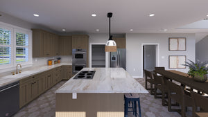 AO8492-A Modern Craftsman House, 5 Bedrooms, 3.5 Bathrooms | Mijas House Plan Kitchen
