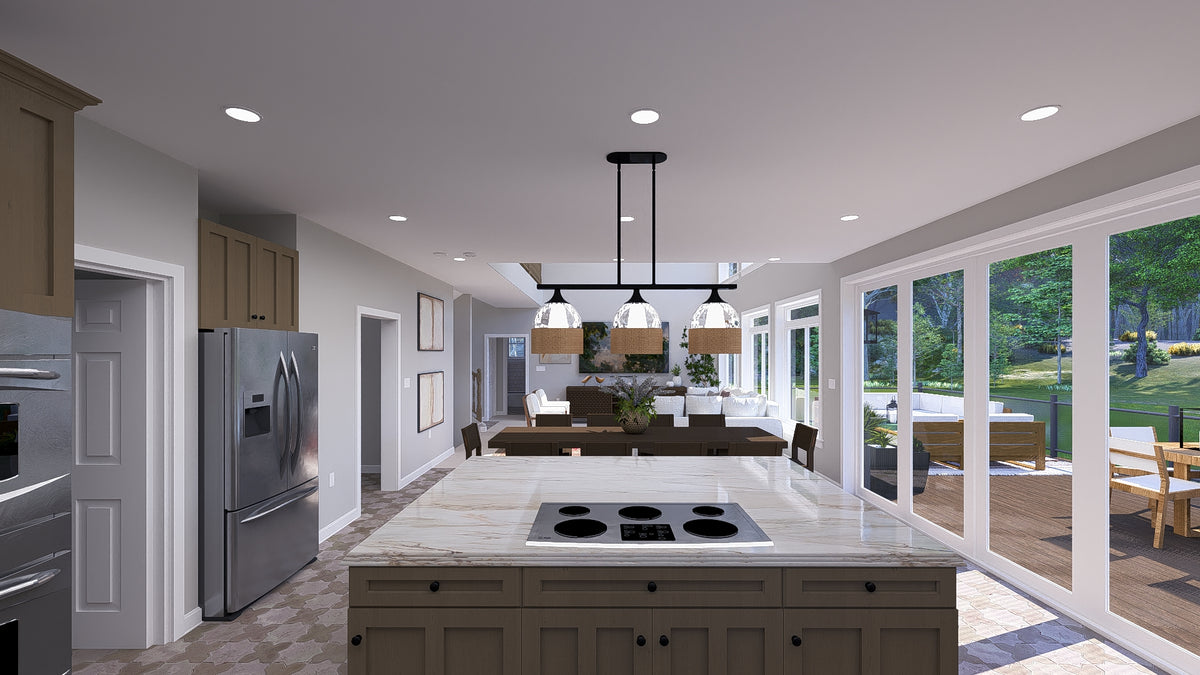 AO8492-A Modern Craftsman House, 5 Bedrooms, 3.5 Bathrooms | Mijas House Plan Kitchen