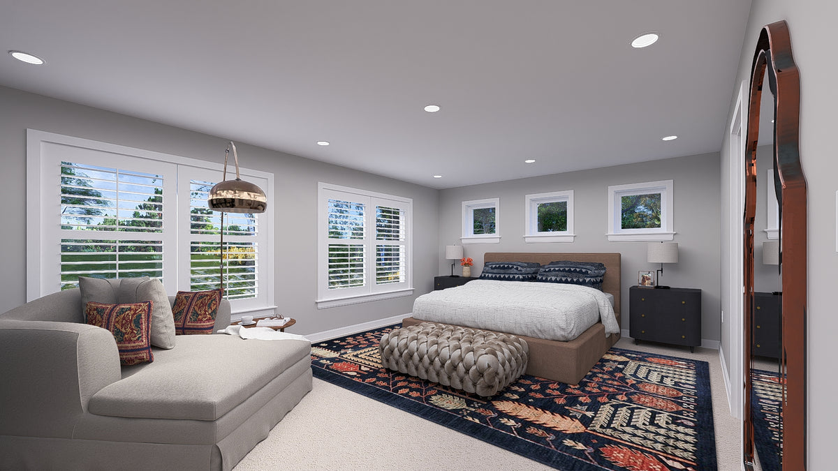 AO8492-A Modern Craftsman House, 5 Bedrooms, 3.5 Bathrooms | Mijas House Plan Master Bedroom