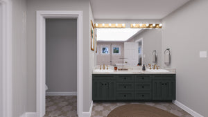AO8492-A Modern Craftsman House, 5 Bedrooms, 3.5 Bathrooms | Mijas House Plan Master Vanity