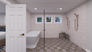 AO8492-A Modern Craftsman House, 5 Bedrooms, 3.5 Bathrooms | Mijas House Plan Master Bathroom