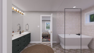 AO8492-A Modern Craftsman House, 5 Bedrooms, 3.5 Bathrooms | Mijas House Plan Master Bath