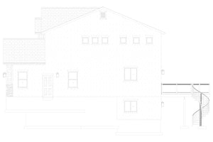 AO8492-A Modern Craftsman House, 5 Bedrooms, 3.5 Bathrooms | Mijas House Plan Right Elevation