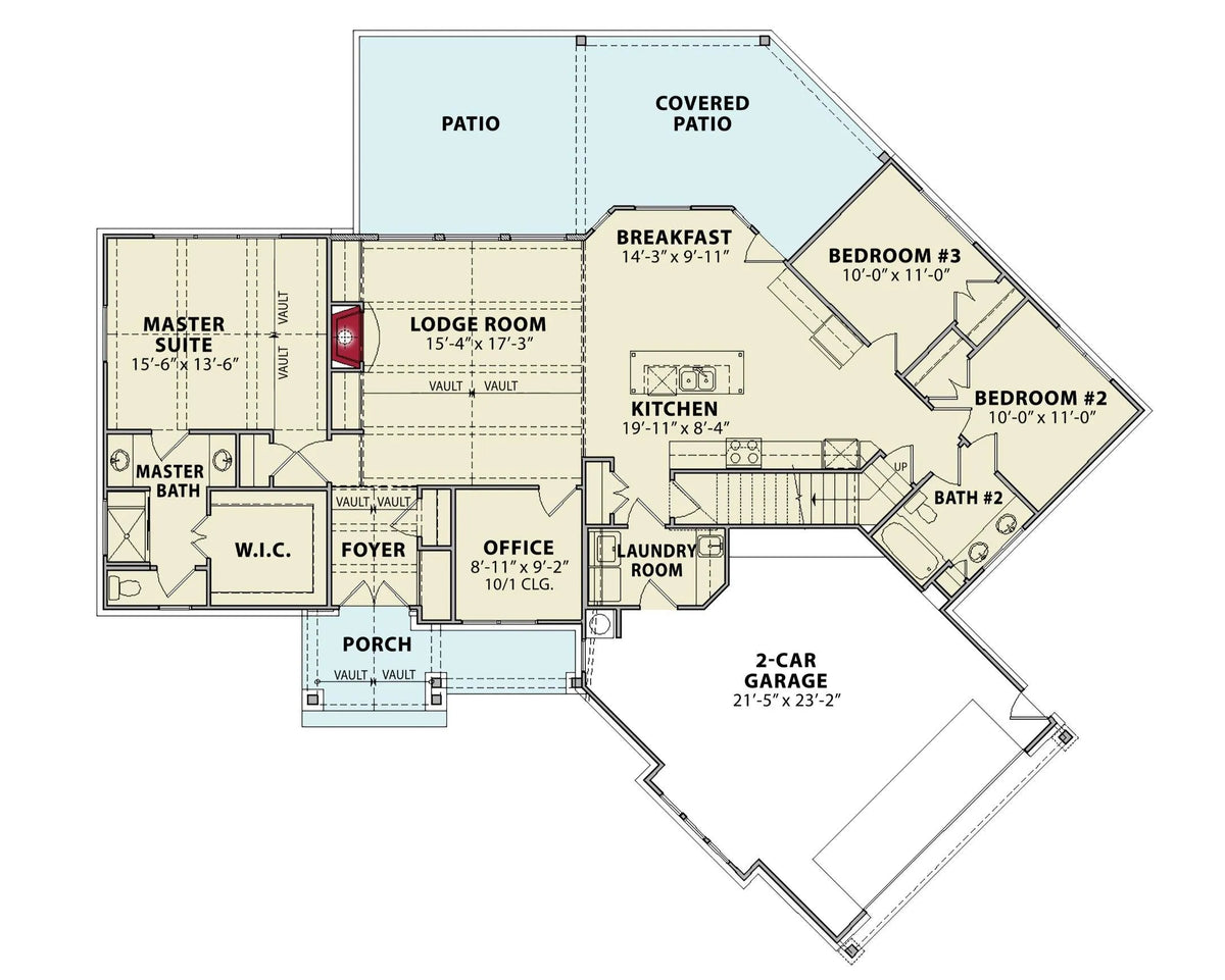 Mill Creek Cottage A House Plan - Archival Designs House Plans, floor plan