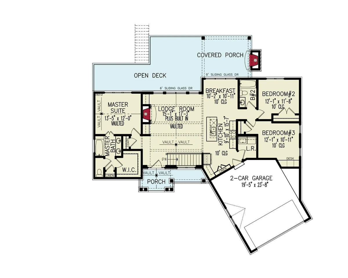 Montana Cabin B - Archival Designs House Plans, floor plan