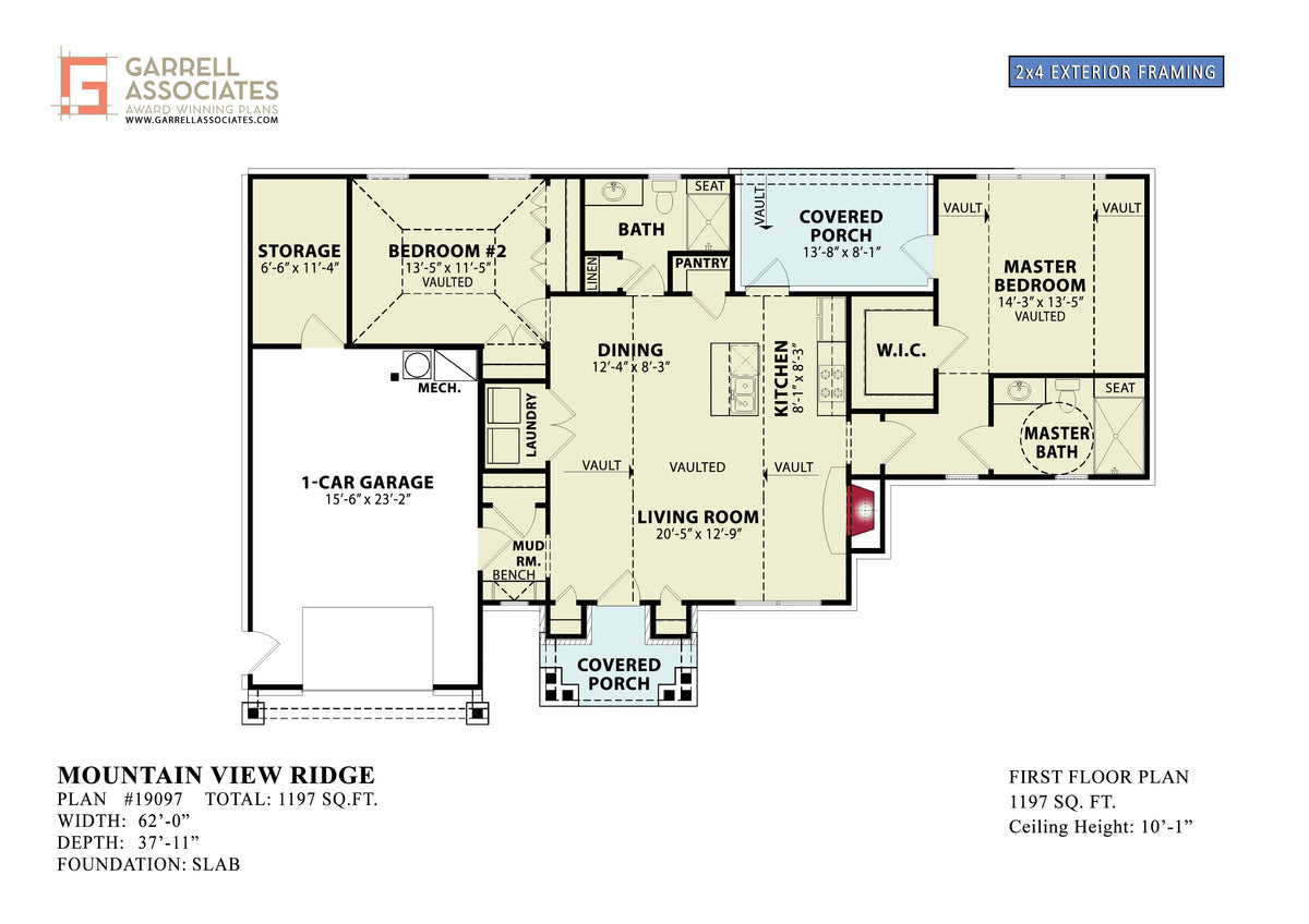 Mountain View Ridge House Plan - Archival Designs House Plans, floor plan