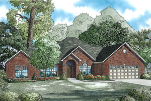 AE8259-A Traditional House, 4 Bedrooms, 2.5 Bathrooms | Country Club Drive House Plan Exterior-3