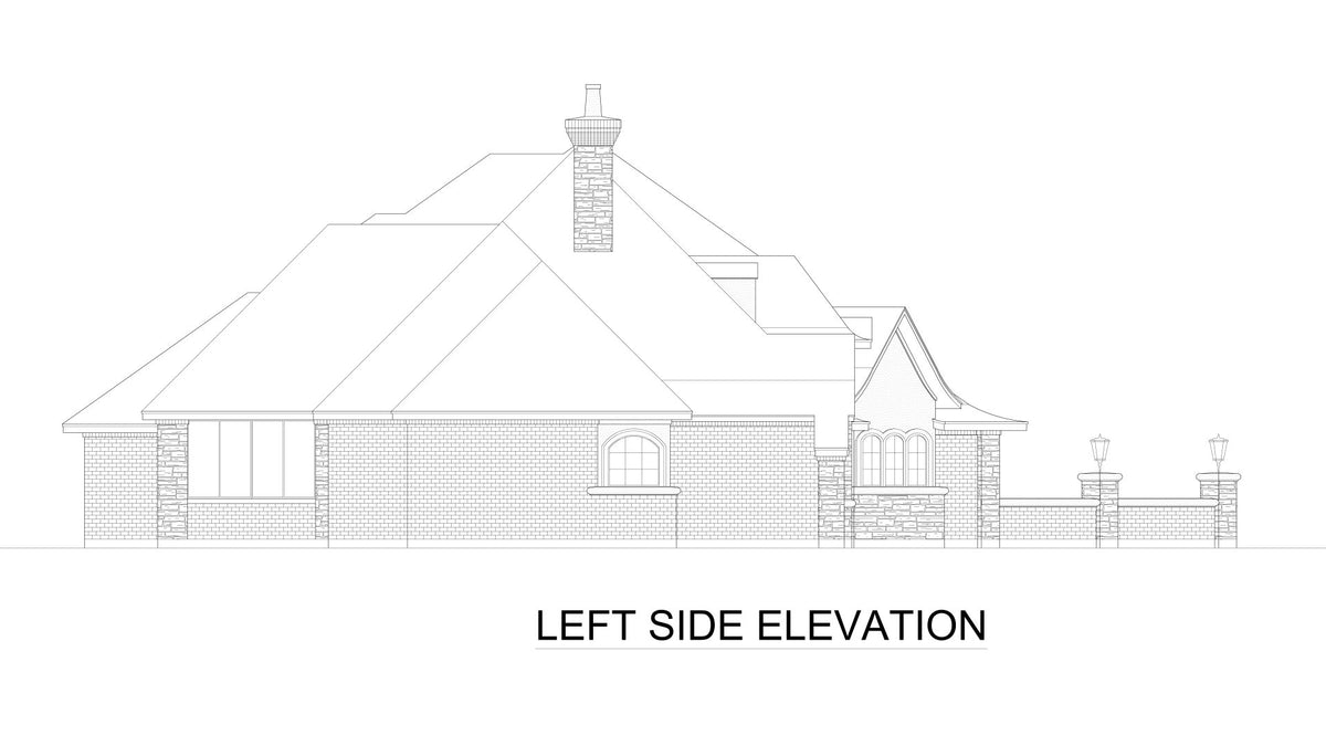F7277-A Newport Lane House Left Elevation
