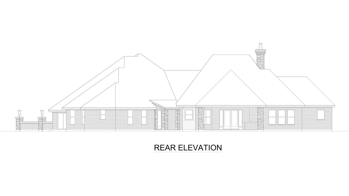 F7277-A Newport Lane House Rear Elevation