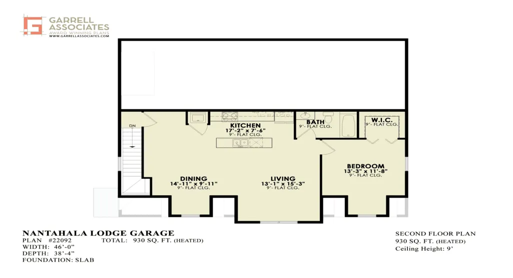 Nantahala Lodge Garage Apartment Plan - Archival Designs House Plans, floor plan