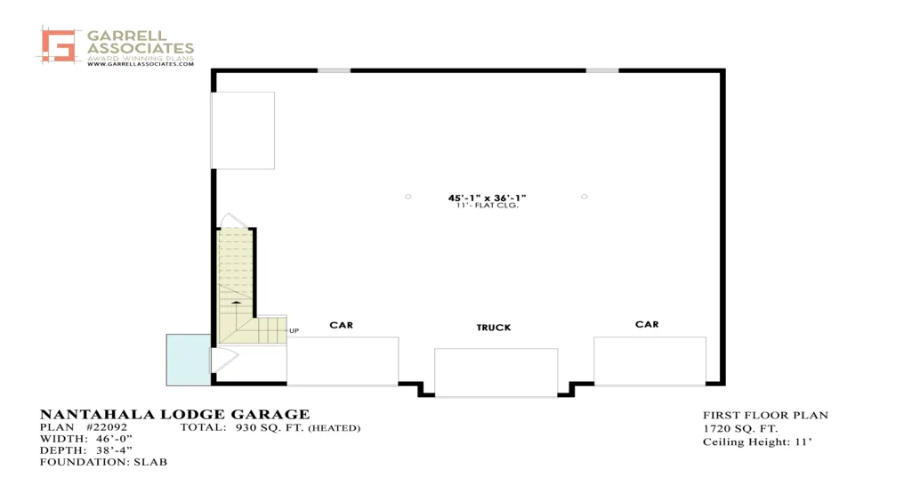 Nantahala Lodge Garage Apartment Plan - Archival Designs House Plans