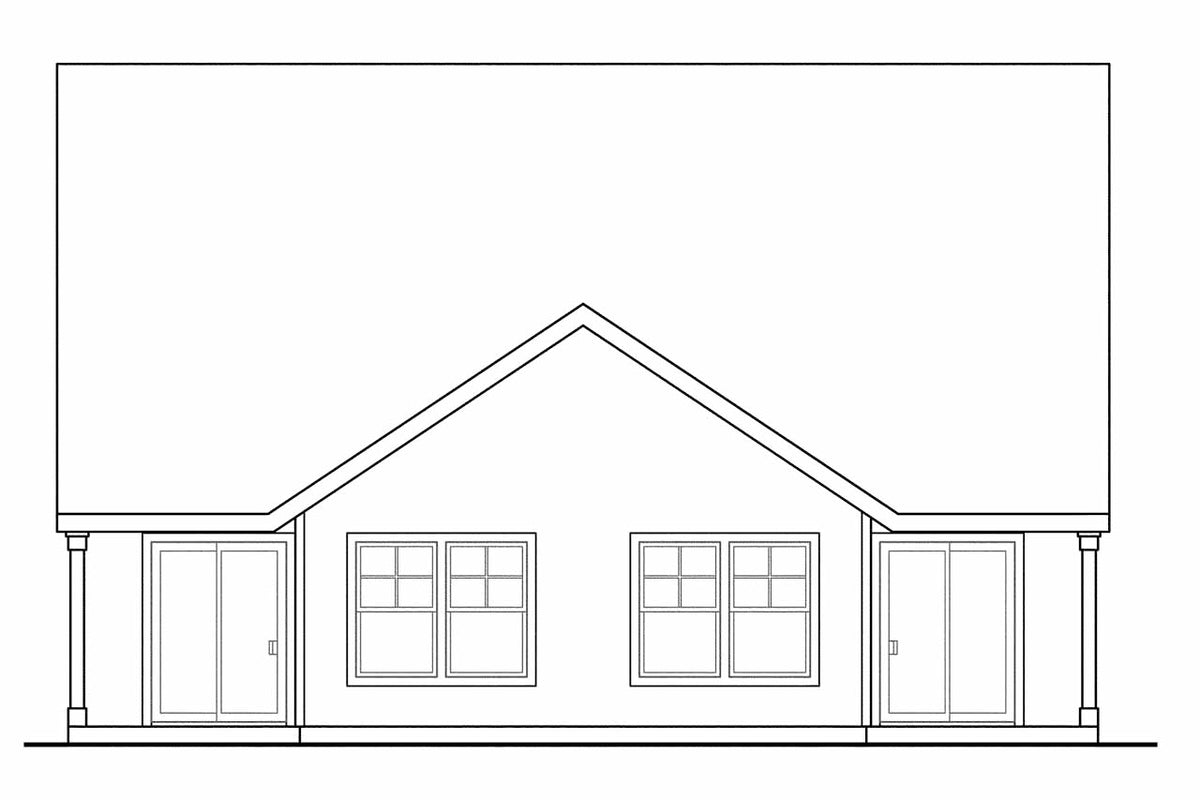 AM8108-A Craftsman Duplex House, 6 Bedrooms, 4 Bathrooms | Braydon House Plan Rear Elevation