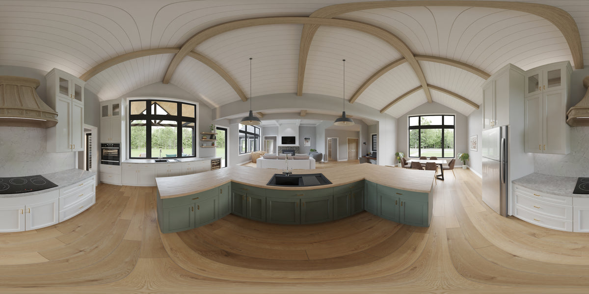 AJ7696-A Country House Kitchen Panorama, 3 to 5 Bedrooms, 2.5 to 3.5 Bathrooms | Plan 1039
